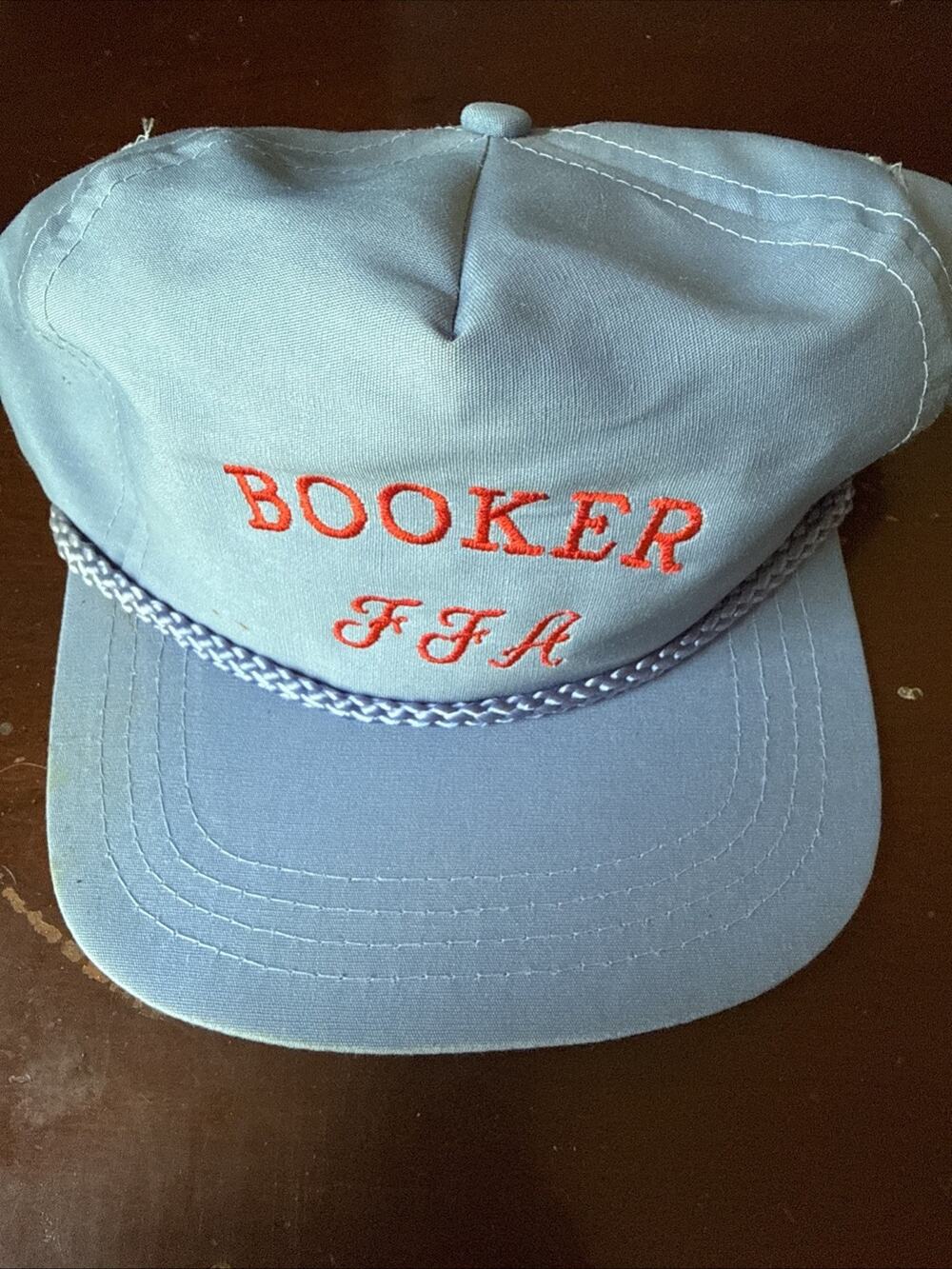 Vintage Booker FFA Rope Hat Light Blue Snapback Future Farmers America